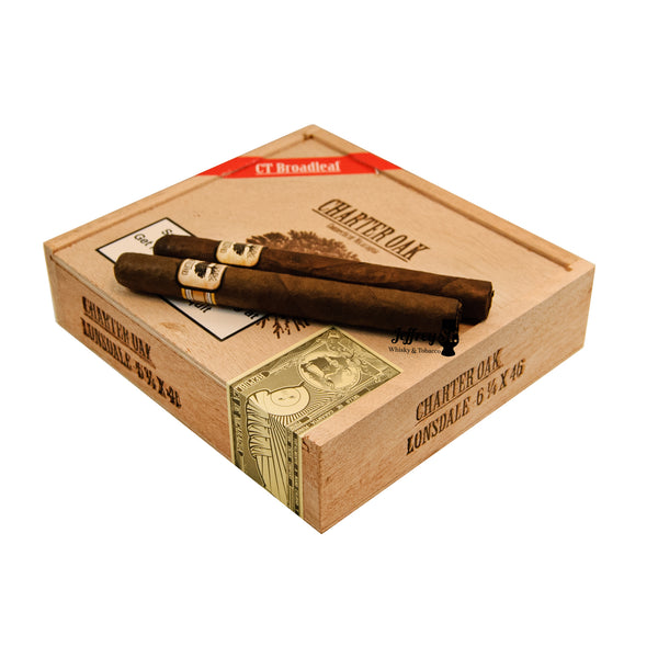 A box of 20 Charter Oak CT Broadleaf Lonsdale Cigars from Nicaragua