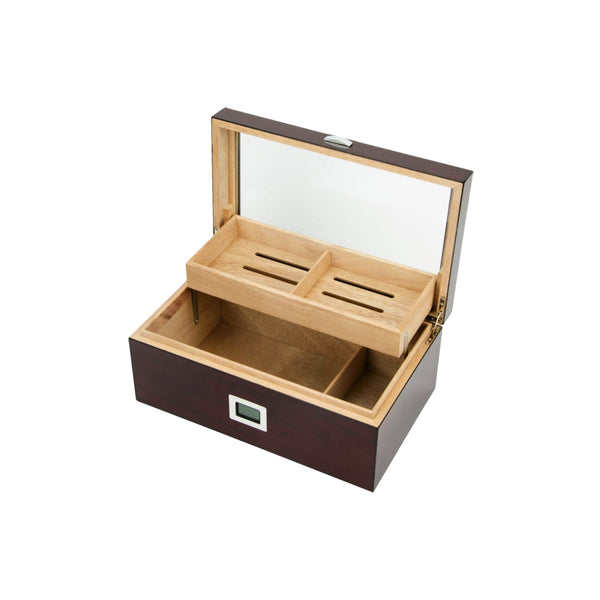 Humidor Cherry Hi-Gloss/Glass Top 75 Cigars