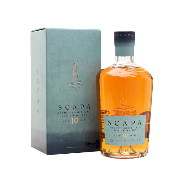 A 70cl bottle of Scapa 10 year old Orkney single malt Scotch whisky
