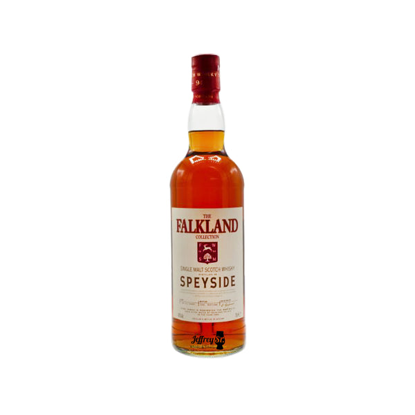 A 70cl botttle of The Falkland Speyside single malt Scotch whisky
