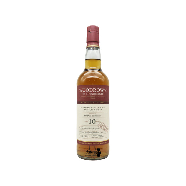 A 70cl bottle of Woodrow's of Edinburgh Braeval 10 year old single malt Scotch Whisky
