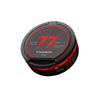 A tin of Strawberry flavoured 77 Nicotine Pouches. 20mg of nicotine