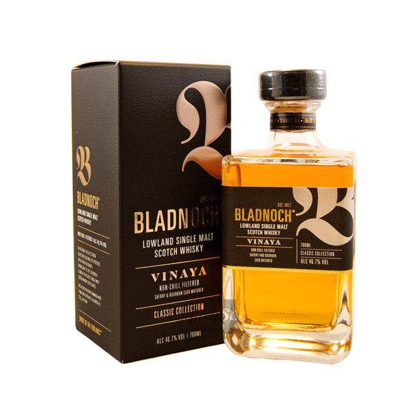 Bladnoch Vinaya Vinaya’, a Sanskrit word meaning respect and gratitude, pays homage to the original founders of the distillery who paved the way, as Bladnoch looks forward to an exciting new era of production and innovation. Matured in a unique combination of 1st fill Bourbon and 1st fill Sherry casks for notes of fresh apple, sweet floral grass and hints of chocolate. 