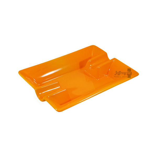 Ceramic Ashtray - Two Rests - YELLOW