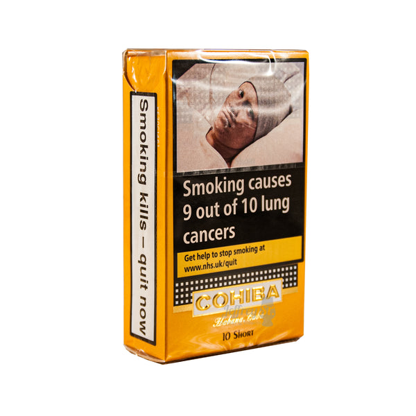 Cohiba Short. Pack of 10 Machine rolled Cuban mini cigars.