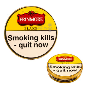 A 50g tin of Erinmore Flake aromatic pipe tobacco