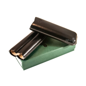 JEMAR Leather Cigar Case for two 70Ring Gauge cigars -Black