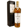 A 70cl bottle of Macallan 12 Year Old Sherry Speyside single malt scotch whisky