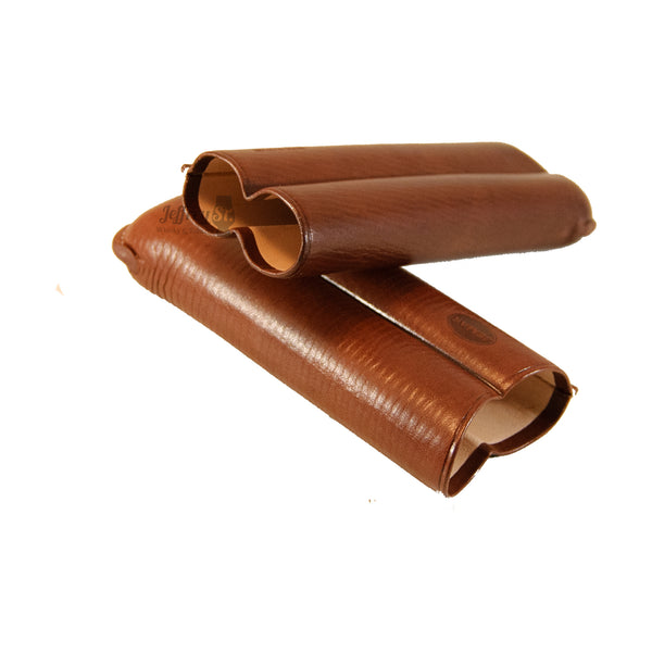 Jemar Leather Cigar Case (2) Robusto - Brown (PU110/2)