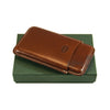 Jemar Slim Leather Cigar Case for 5 Panatela cigars- Brown