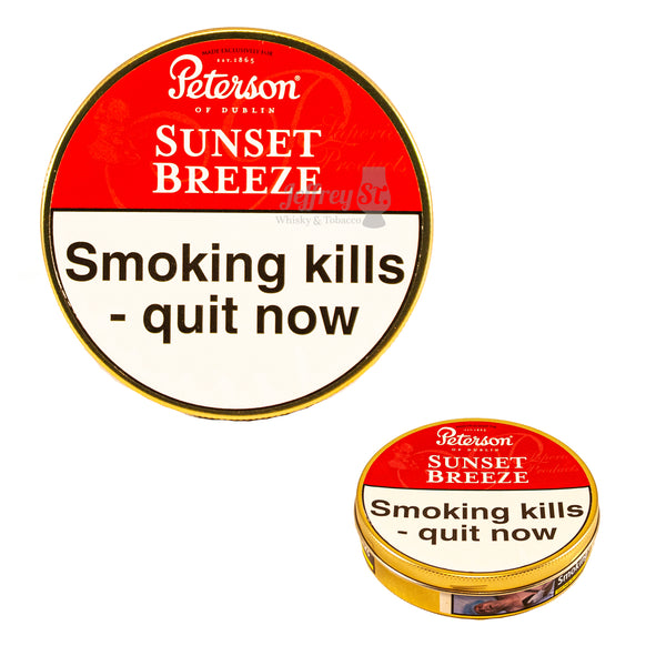 A 50g tin of Peterson Sunset Breeze pipe tobacco