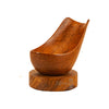 A wooden pipe stand for a single pipe