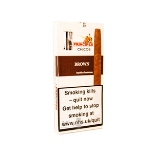 A pack of 5 Principes Chicos Brown. Flavoured cigars