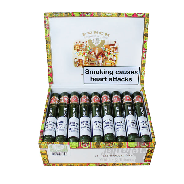 Punch Coronation Tubos. Box of 25 Cuban cigars