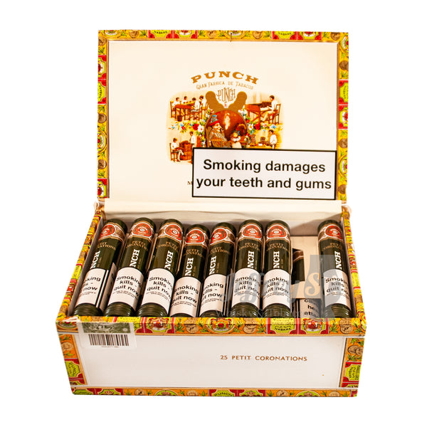 Punch Petit Coronations Tubos. Box of 25 Cuban cigars