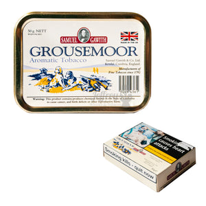 A 50g tin of Samuel Gawith Grousemoor aromatic pipe tobacco