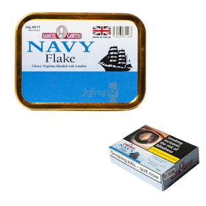 A 50g tin Samuel Gawith Navy Flake pipe tobacco