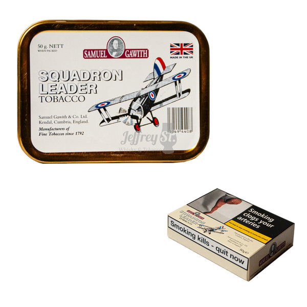 Samuel Gawith Squadron Leader Squadron leader is a rather light Balkan/ English mixture tobacco blend. Perfect for a smoker wanting to get into the stronger Oriental and Latakia blends. A mixture of Latakia, Oriental/Turkish and Virginian tobaccos. Lighter than most tobaccos of this sort. People who like lighter aromatics will find this to be just as good for you. 