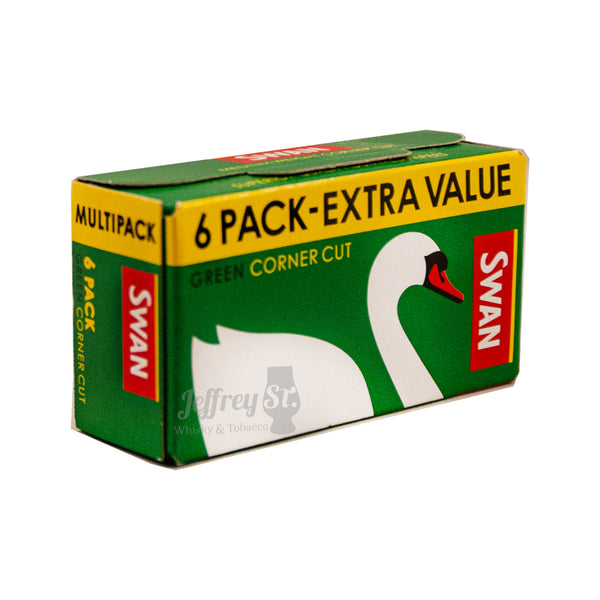 A 6 pack of Swan Green Corner Cut medium weight paper