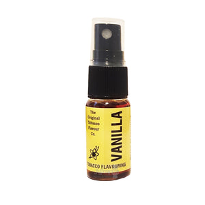 A 15ml spray bottle with Vanilla tobacco flavouring for handrolling tobacco