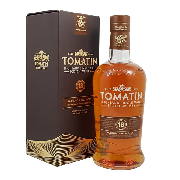 A 70cl bottle of Tomatin 18 year old Highland Scotch Whisky
