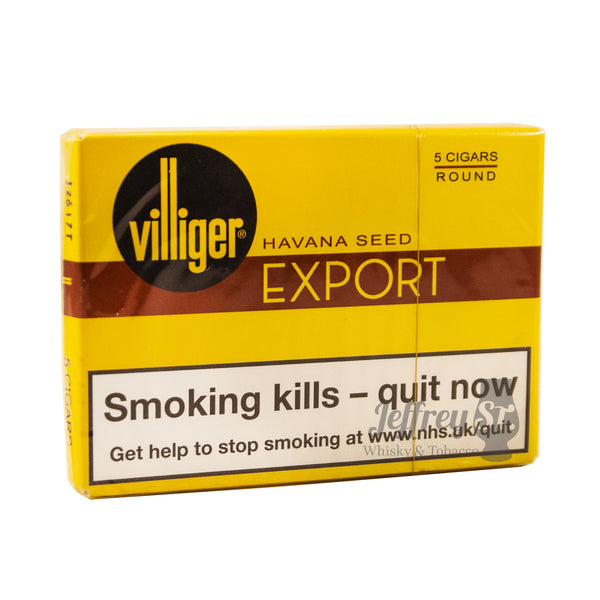 A pack of 5 Villiger Havana Seed Export Round cigars