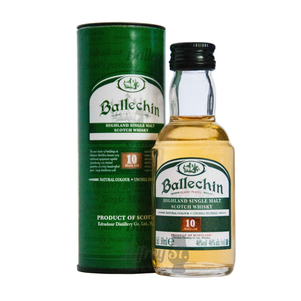 A 5cl bottle of Ballechin 10 year old Scotch Whisky from the Highlands