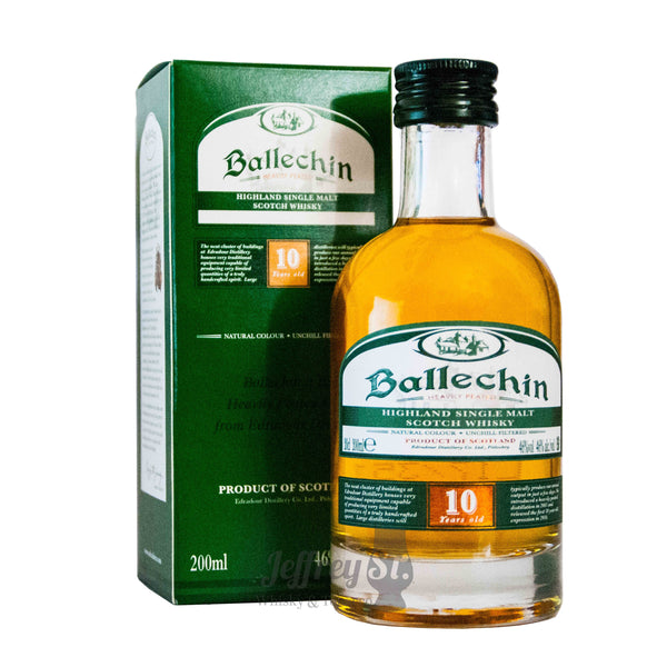 A 20cl bottle of Ballechin 10 year old Highland Single Malt Scotch